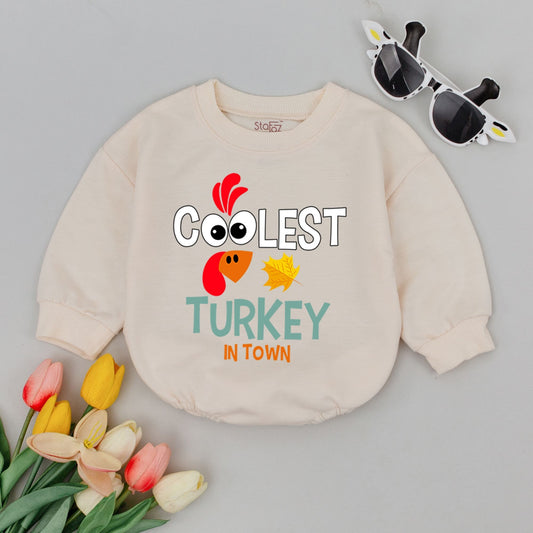 Retro Thanksgiving Baby Romper: Cute & Cozy Autumn Bodysuit Gift
