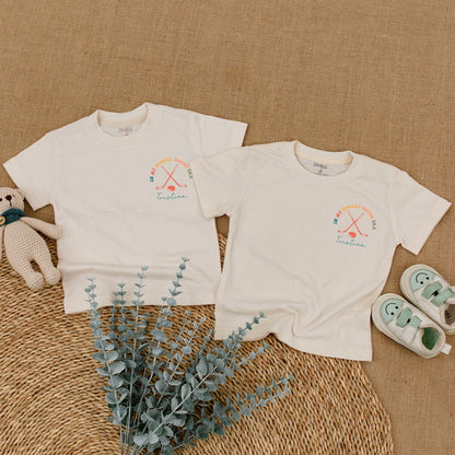 In My Hockey Sister Era Custom Romper for Baby Girl & Toddler Shirt, Hockey Sticks & Puck Design, Comfy Cotton Outfit, Baby Shower Gift