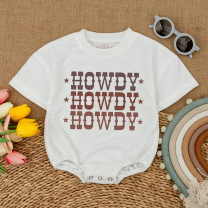 Cowboy Bubble Romper, Gender Neutral Western Baby Bodysuit Gift