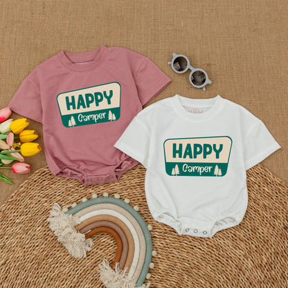 Happy Camper Baby Romper Nature Calls Bodysuit Adventure Infant Camping Vacation Hiking Bubble Romper