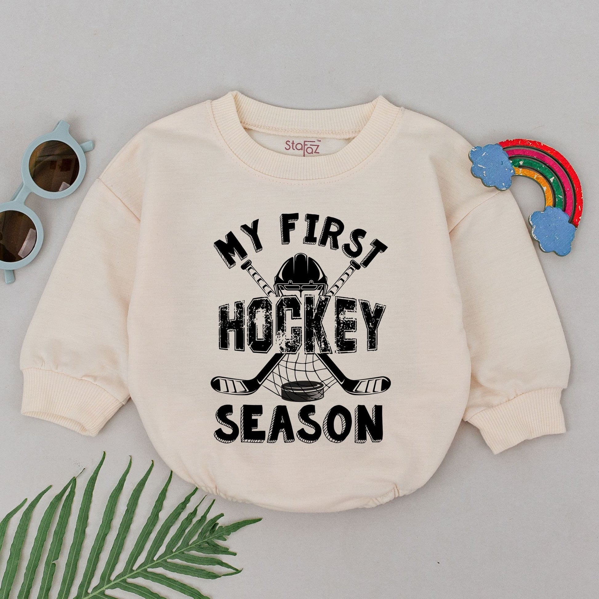 Retro Hockey Baby Romper - Perfect Father's Day Gift for Little Players