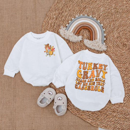 First Thanksgiving Baby Romper - Adorable Fall Outfit - Baby Shower Gift