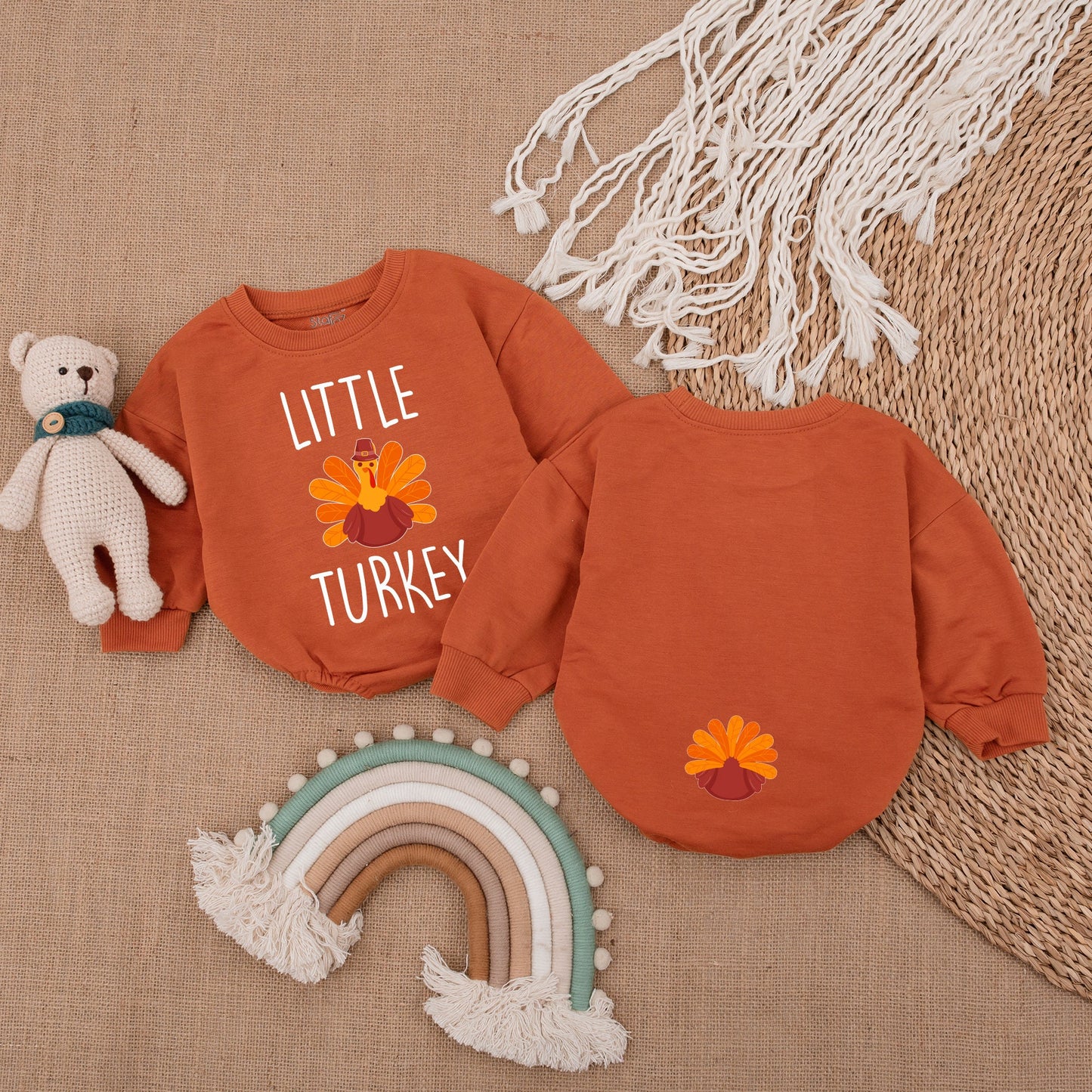 Thanksgiving Baby Romper - Infant Outfit for Gender Reveal & First Thanksgiving