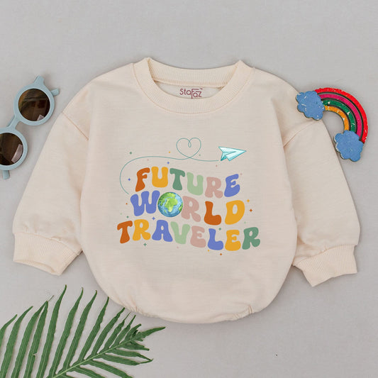 Future World Traveler Baby Romper | New Little Travel Buddy Outfit Gift for Girls | Adventure Begins Newborn Bodysuit Travel Baby Shower