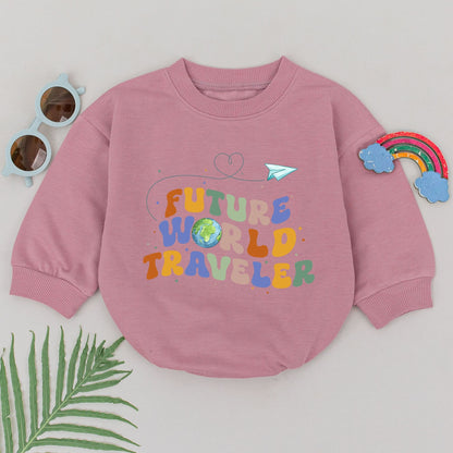 Future World Traveler Baby Romper | New Little Travel Buddy Outfit Gift for Girls | Adventure Begins Newborn Bodysuit Travel Baby Shower