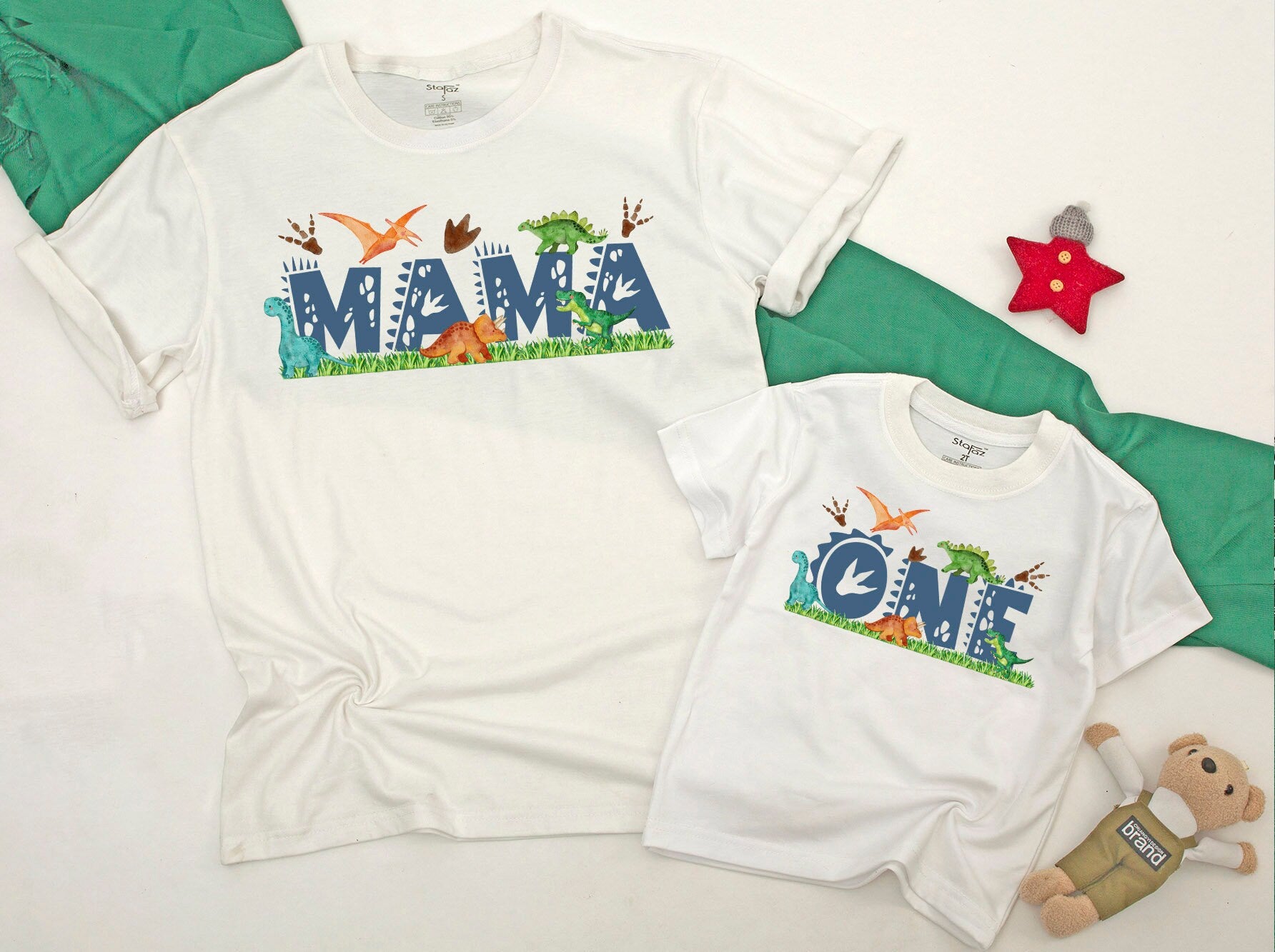 Dino Birthday Family Matching Shirts Mama Daddy Sister Brother Custom Dinosaur Party Outfits