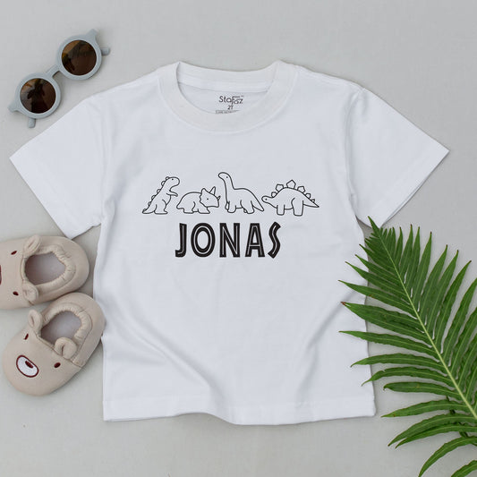 Personalized Dinosaur Name T-Shirt for Boys, Custom Jurassic Toddler Outfit, Universal Theme Park, Dinosaur Gift for Baby, Cute Dino Tee, Boy Clothes 138