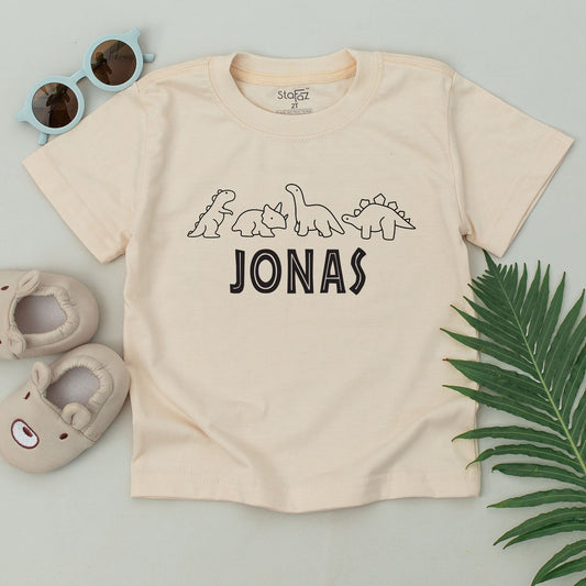 Personalized Dinosaur Name T-Shirt for Boys, Custom Jurassic Toddler Outfit, Universal Theme Park, Dinosaur Gift for Baby, Cute Dino Tee, Boy Clothes 138