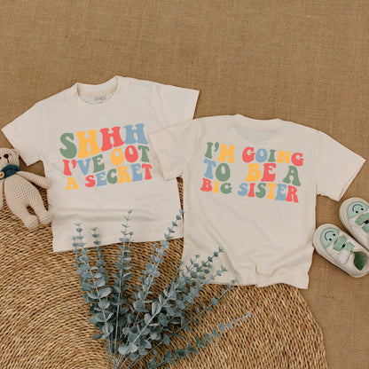 I've Got A Secret Big Sister Romper Baby Girl Announcement Outfit Newborn Bodysuit Sweatshirt T-Shirt Clothing Toddler New Baby Gift Comfortable