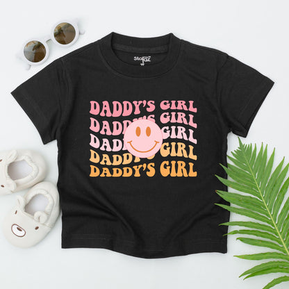 Daddy's Girl Toddler T-Shirt Wavy Retro Design Sweet Father Daughter Baby Outfit Perfect Baby Shower or Father's Day Gift Cotton Comfort