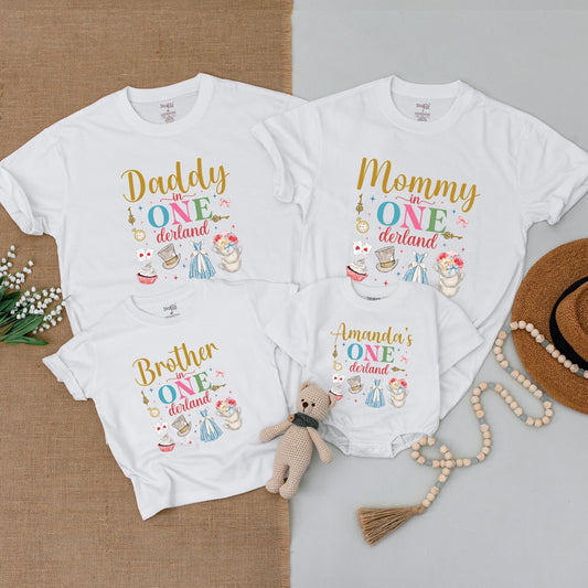 Whimsical 1st Birthday Outfits: Tea Party Family Matching Shirts