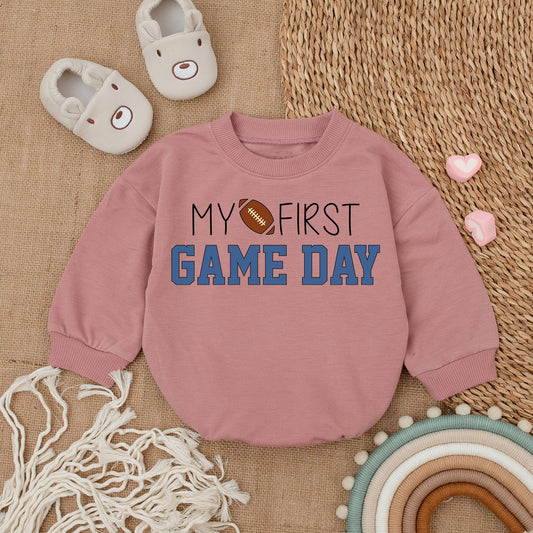 My First Game Day Romper Football Baby Shower Newborn Bodysuit First Father's Day Baby Outfit Gift For Baby Girl Other Day Celebration