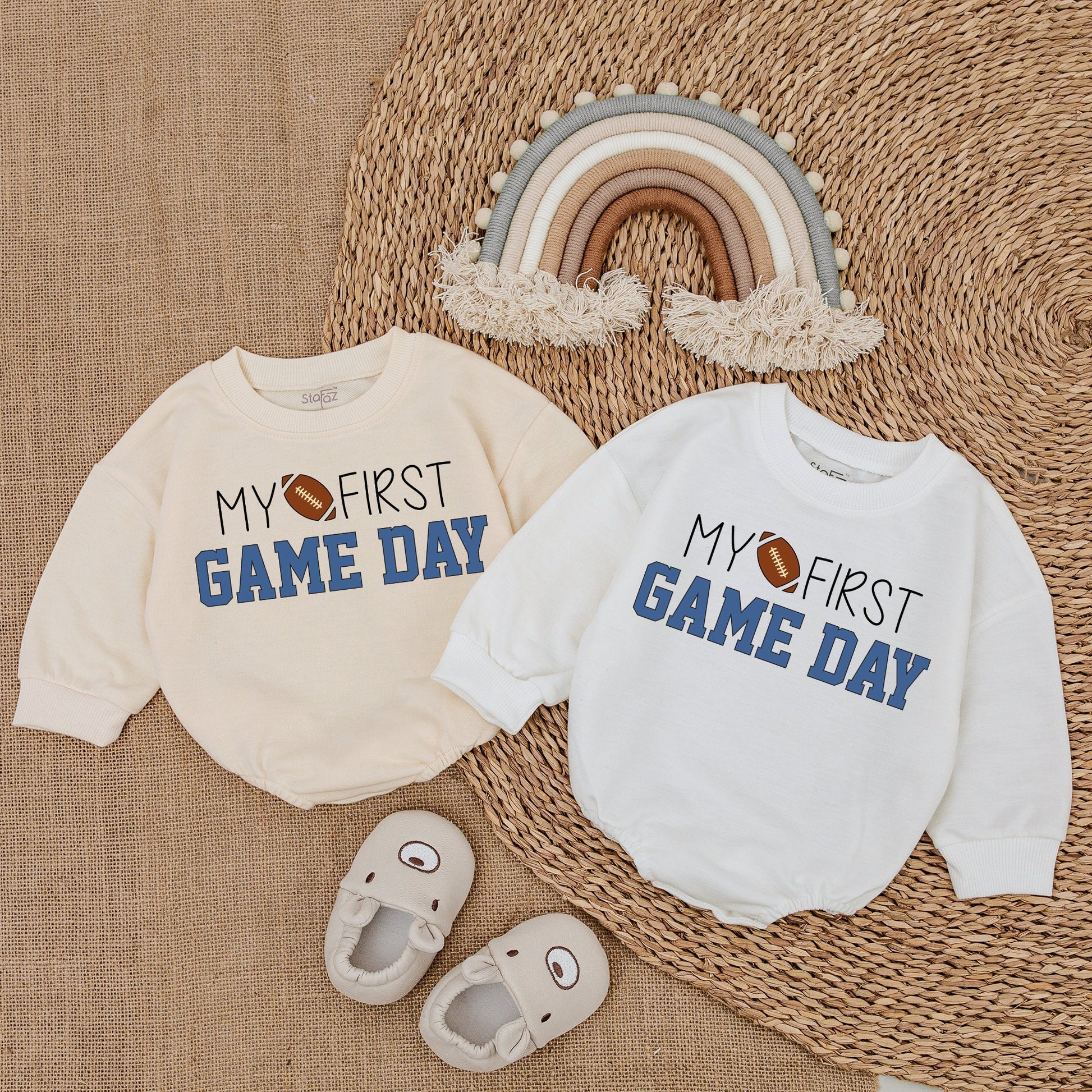 My First Game Day Romper Football Baby Shower Newborn Bodysuit First Father's Day Baby Outfit Gift For Baby Girl Other Day Celebration