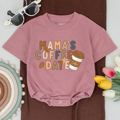 Mama Needs Coffee Matching Shirt Set: Boho Mommy and Me Outfits, Retro Mamas Coffee Date Baby Bodysuit, Earthy Tones, Coffee Lover Gift, Natural Apparel (139)
