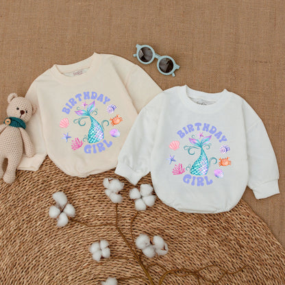Mermaid Birthday Girl Romper - 1st Birthday Oneder The Sea Smash Cake Outfit