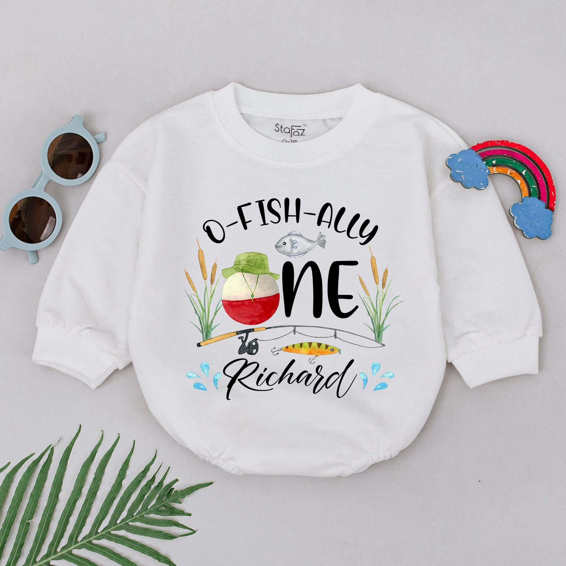 Custom O-Fish-Ally One Baby Romper: Fishing Birthday Outfit for 1st Birthday Boy, Cake Smash, Rustic First Birthday Gift