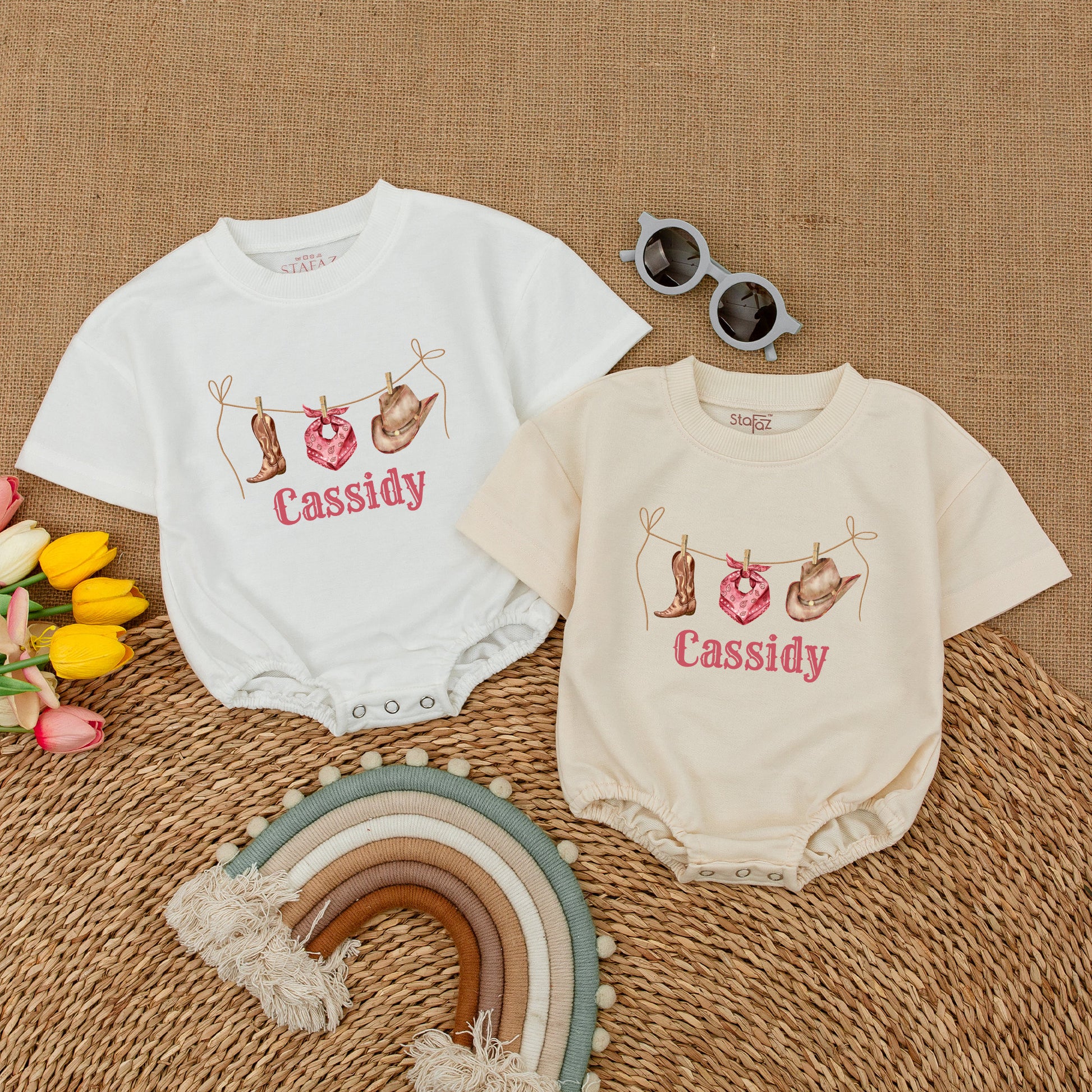 Personalized Cowgirl Romper: Western Country Baby Shower Gift