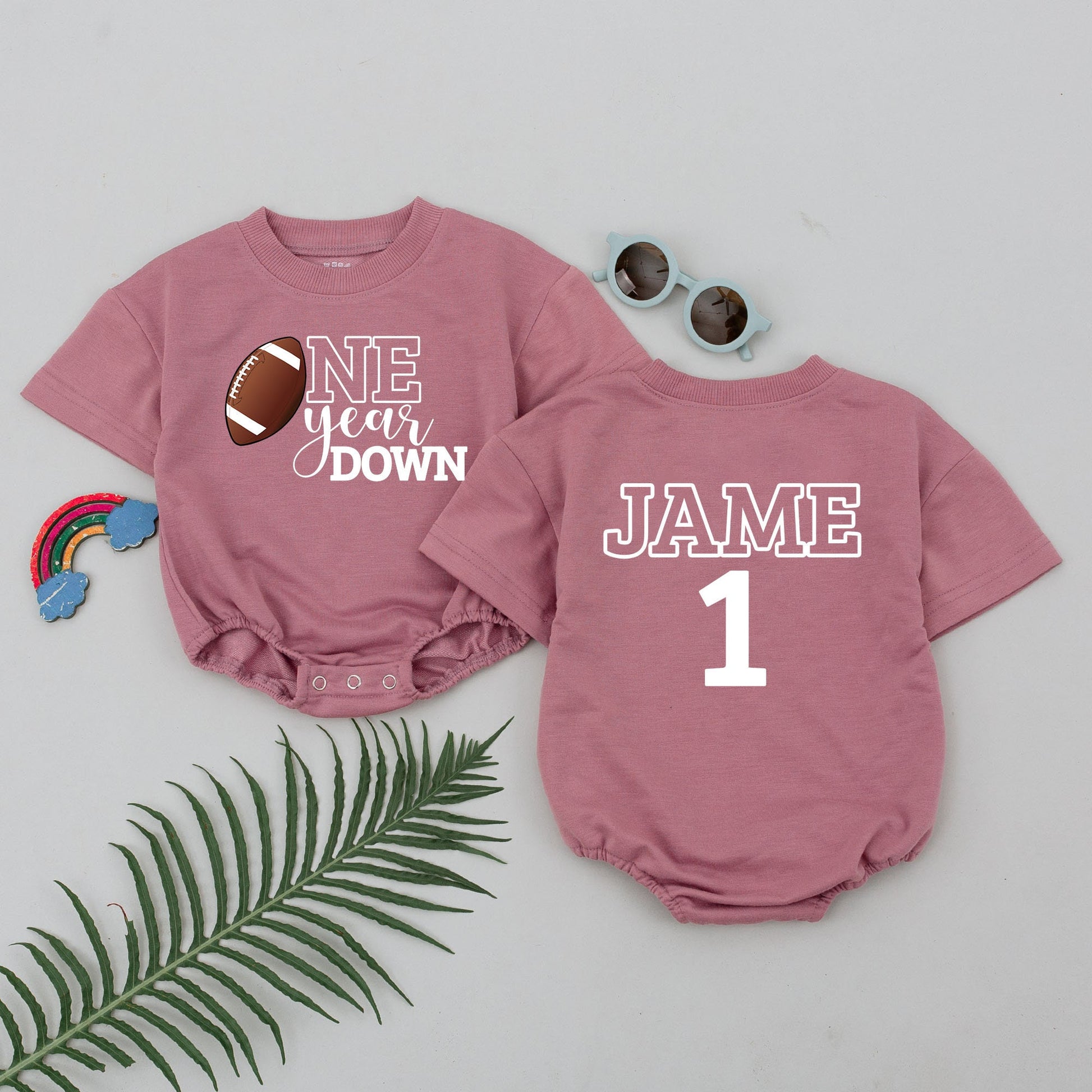 Football 1st Birthday Romper Outfit for Boys, Half Year Celebration