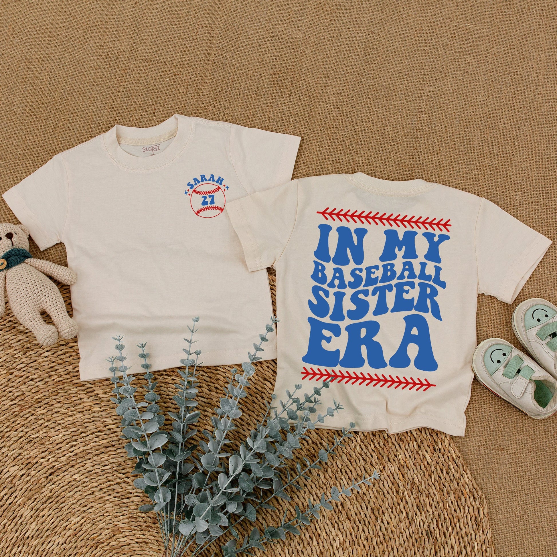 Personalized Baseball Sister Era Baby Romper - Girl Baseball Outfit