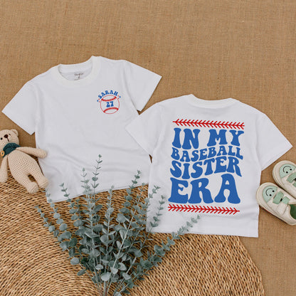 Personalized Baseball Sister Era Baby Romper - Girl Baseball Outfit
