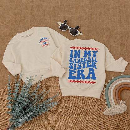 Personalized Baseball Sister Era Baby Romper - Girl Baseball Outfit