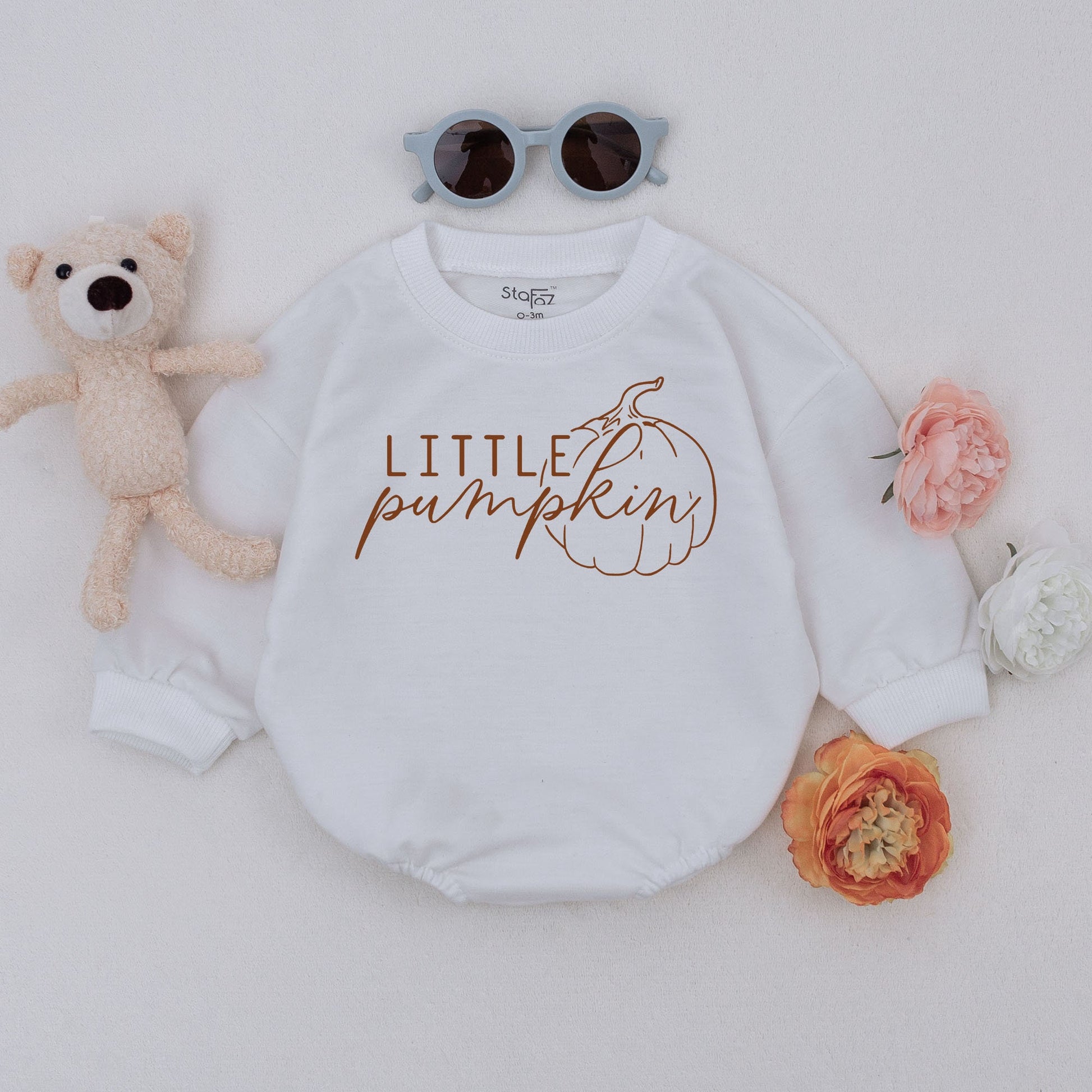 Adorable Pumpkin Baby Romper, Unisex Fall Outfit, Halloween Costume