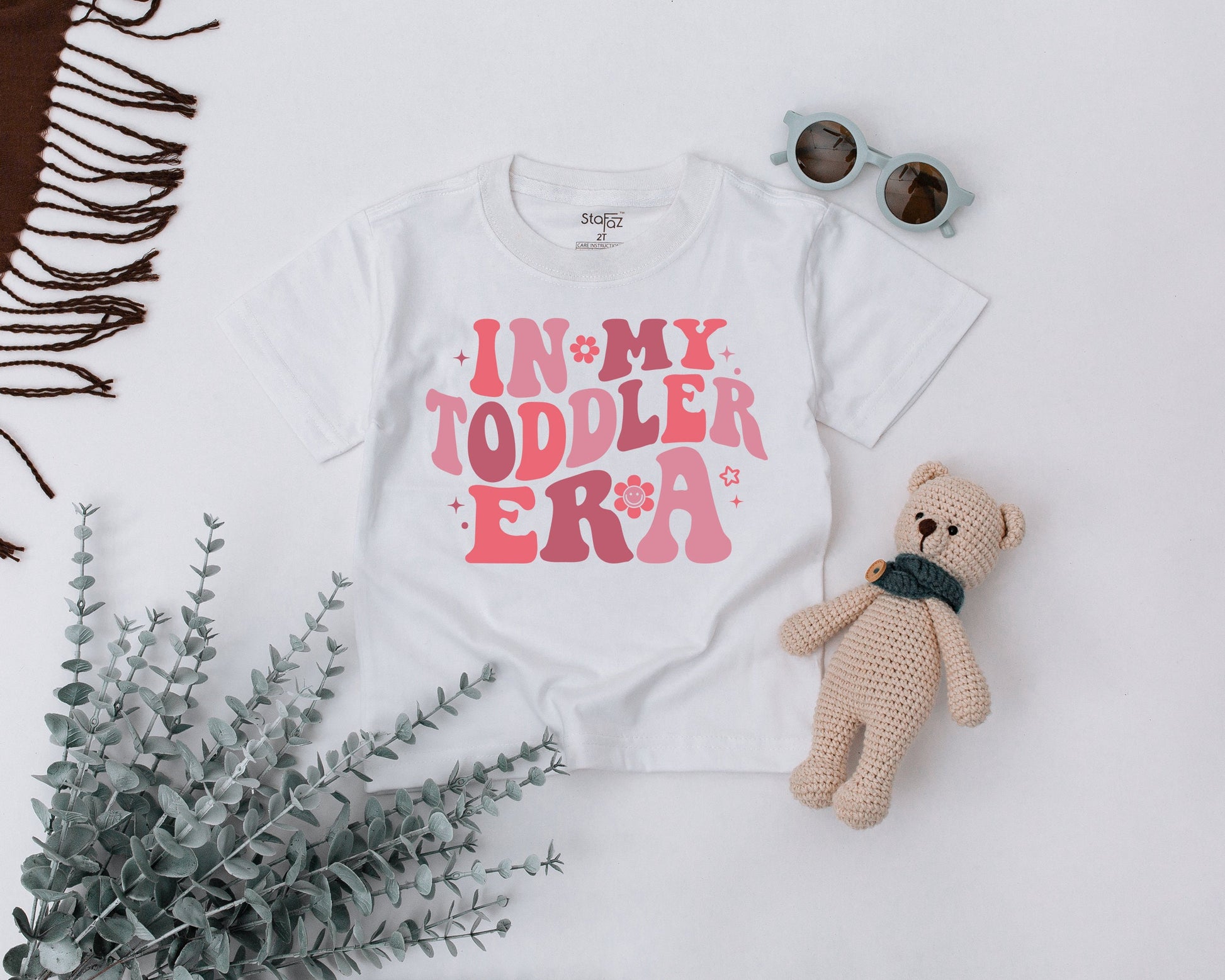 In My Toddler Era Shirt Groovy Retro Pink Daisy Flower Design Vintage 70s Style Cute Kids Toddler Tee Summer Family Matching