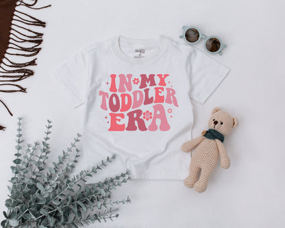 In My Toddler Era Shirt Groovy Retro Pink Daisy Flower Design Vintage 70s Style Cute Kids Toddler Tee Summer Family Matching