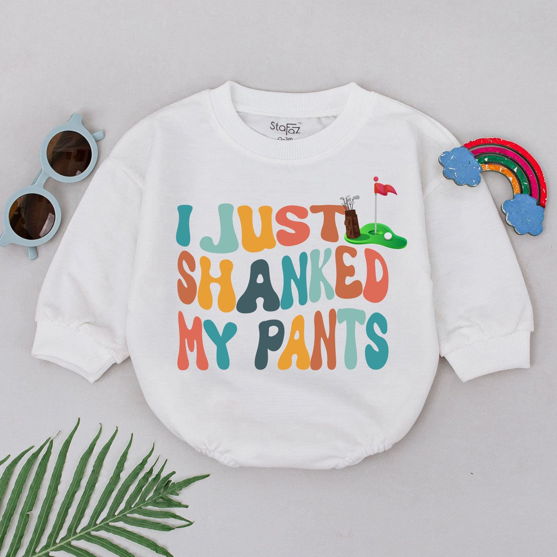 I Just Shanked My Pants Romper Retro Golfer Buddy Bodysuit Baby Boy Golf Outfit Future Golfer Teal Orange Yellow Salmon