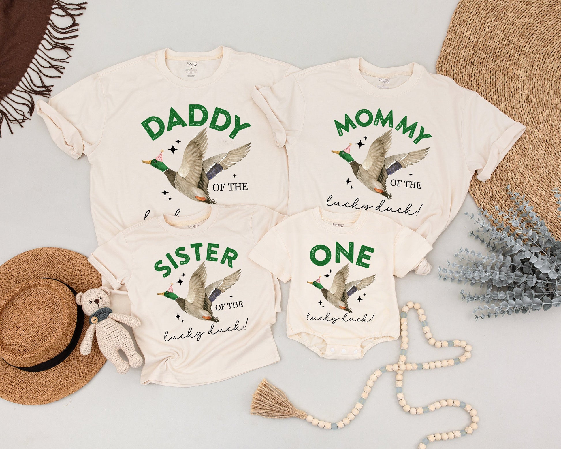 ONE Lucky Duck 1st Birthday Shirt & Matching Family Outfits