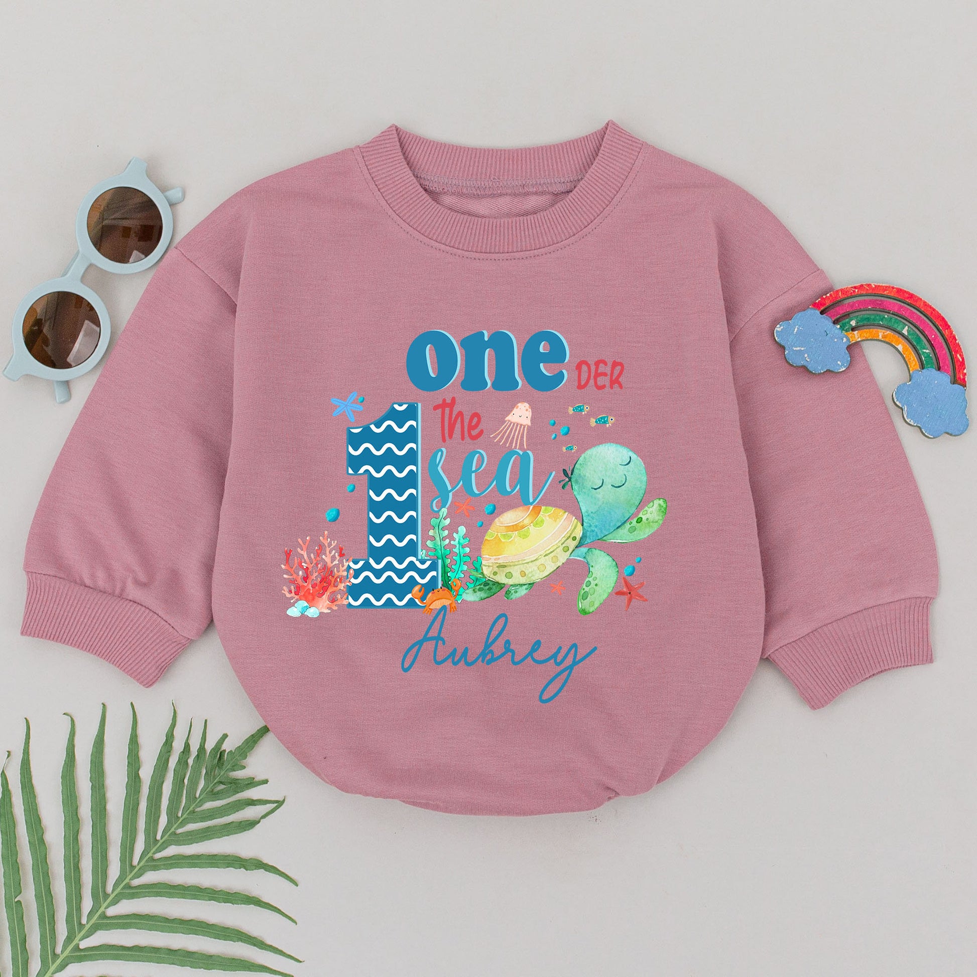 One-der The Sea 1st Birthday Romper Sea Creature Outfit for Baby Boy or Girl, Under the Sea Theme First Birthday Gift