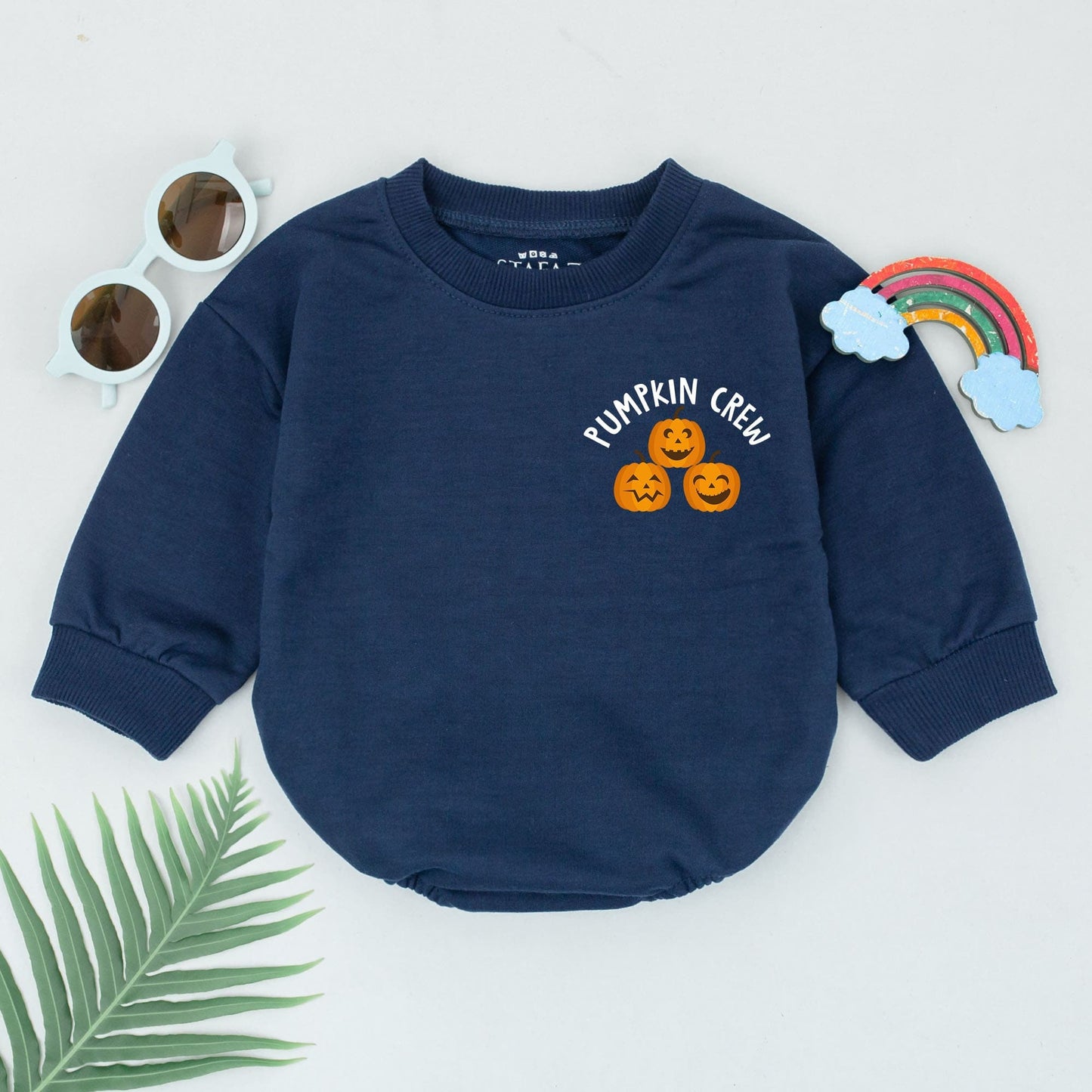 Cute Pumpkin Crew Baby Romper: Halloween Fun for Your Little Pumpkin! Soft Cotton Fall Bodysuit, First Halloween Outfit, Baby Shower Gift, Hello Pumpkin (139 chars)