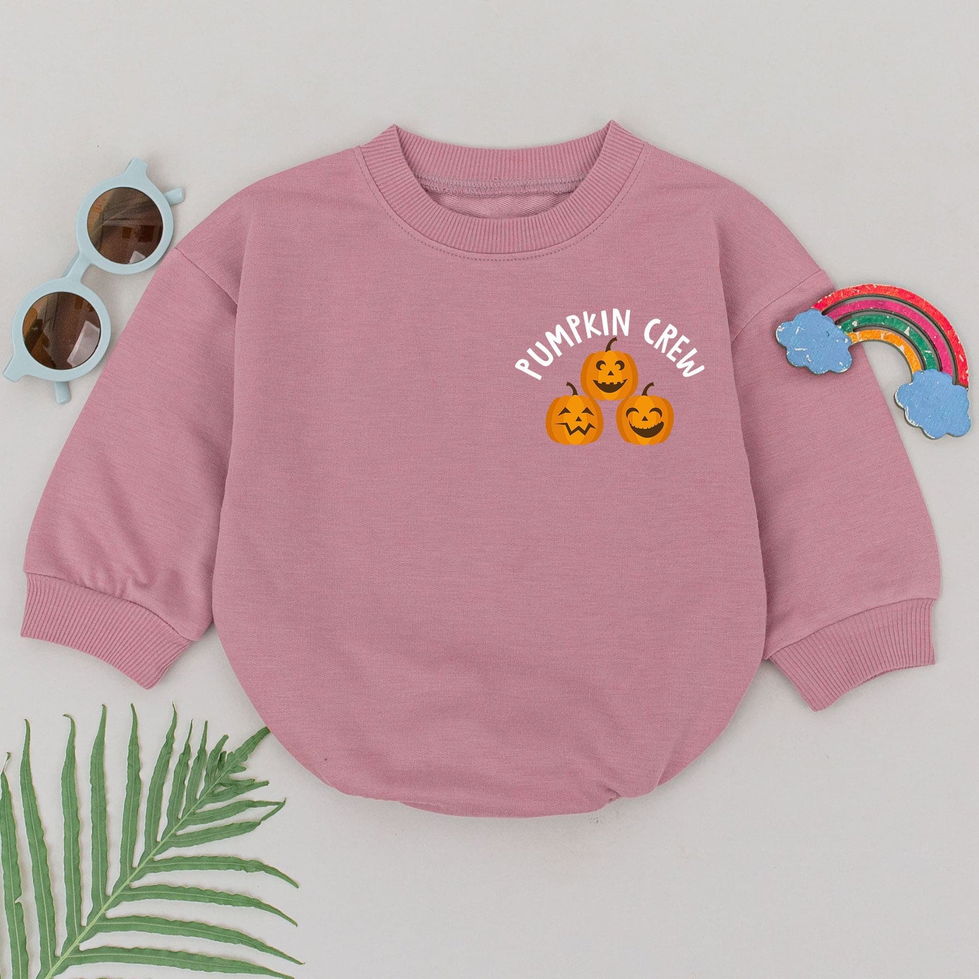 Cute Pumpkin Crew Baby Romper: Halloween Fun for Your Little Pumpkin! Soft Cotton Fall Bodysuit, First Halloween Outfit, Baby Shower Gift, Hello Pumpkin (139 chars)