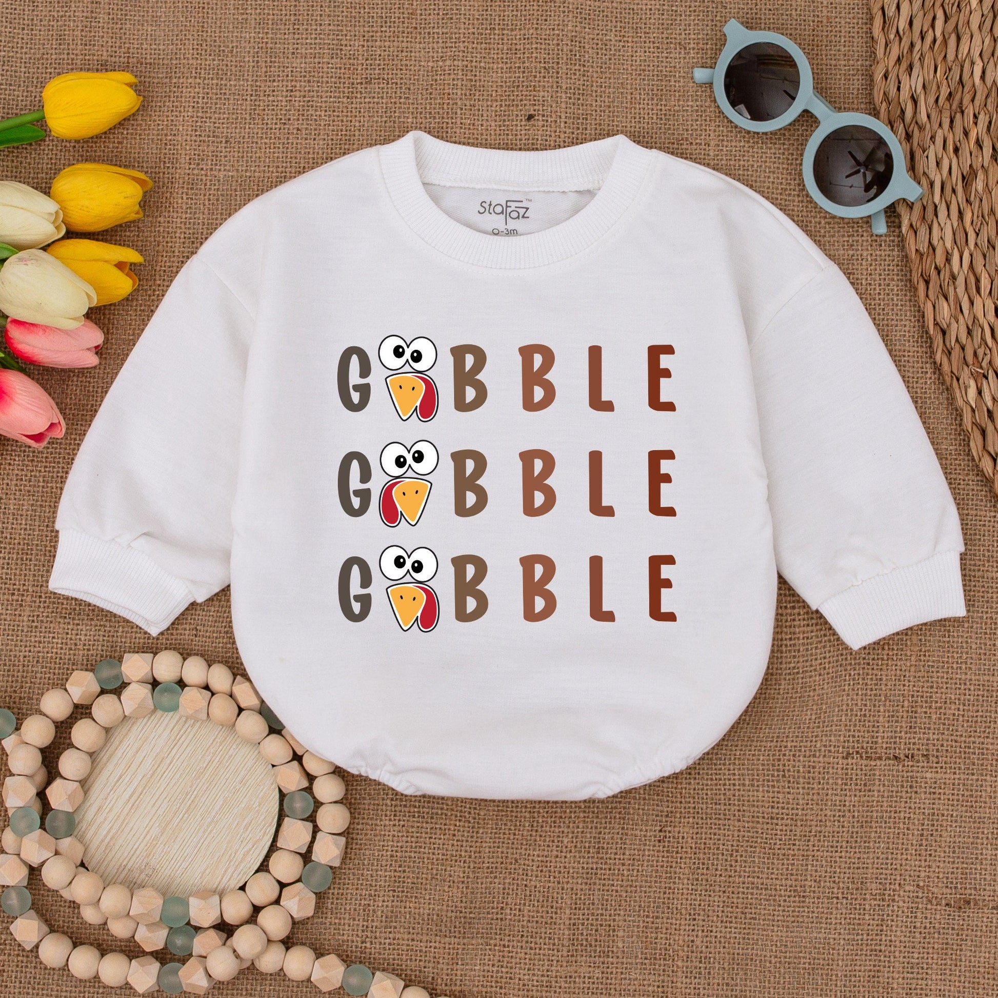 Thanksgiving Baby Bodysuit: Cute Turkey Bubble Romper Outfit