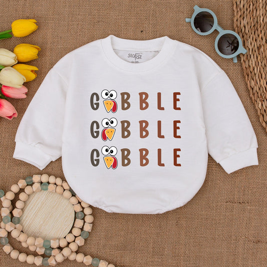 Thanksgiving Baby Bodysuit: Cute Turkey Bubble Romper Outfit