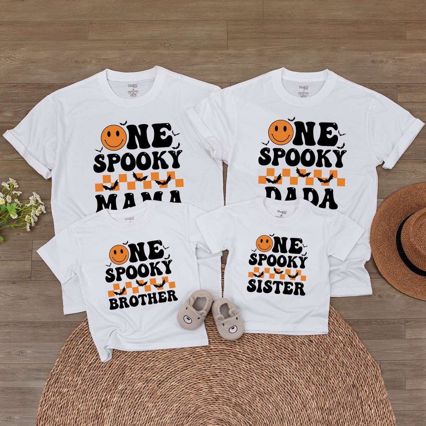 Spooky Family Shirt Set, Baby Romper, Kids Tee, Autumn Birthday Outfit