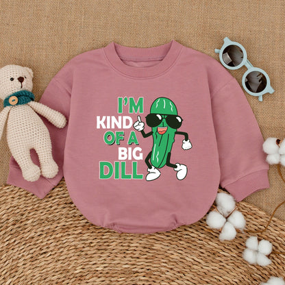 Big Dill Baby Bodysuit Funny Pickle Romper with Sunglasses Cool Vegan Baby Clothes Cute Infant Outfit Great Baby Shower Gift - Super Soft Cotton 139