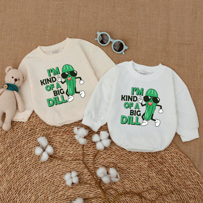 Big Dill Baby Bodysuit Funny Pickle Romper with Sunglasses Cool Vegan Baby Clothes Cute Infant Outfit Great Baby Shower Gift - Super Soft Cotton 139