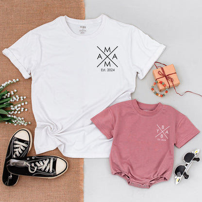 Dada Mama Mini Baby Family Matching T-Shirts & Bodysuit Set Custom
