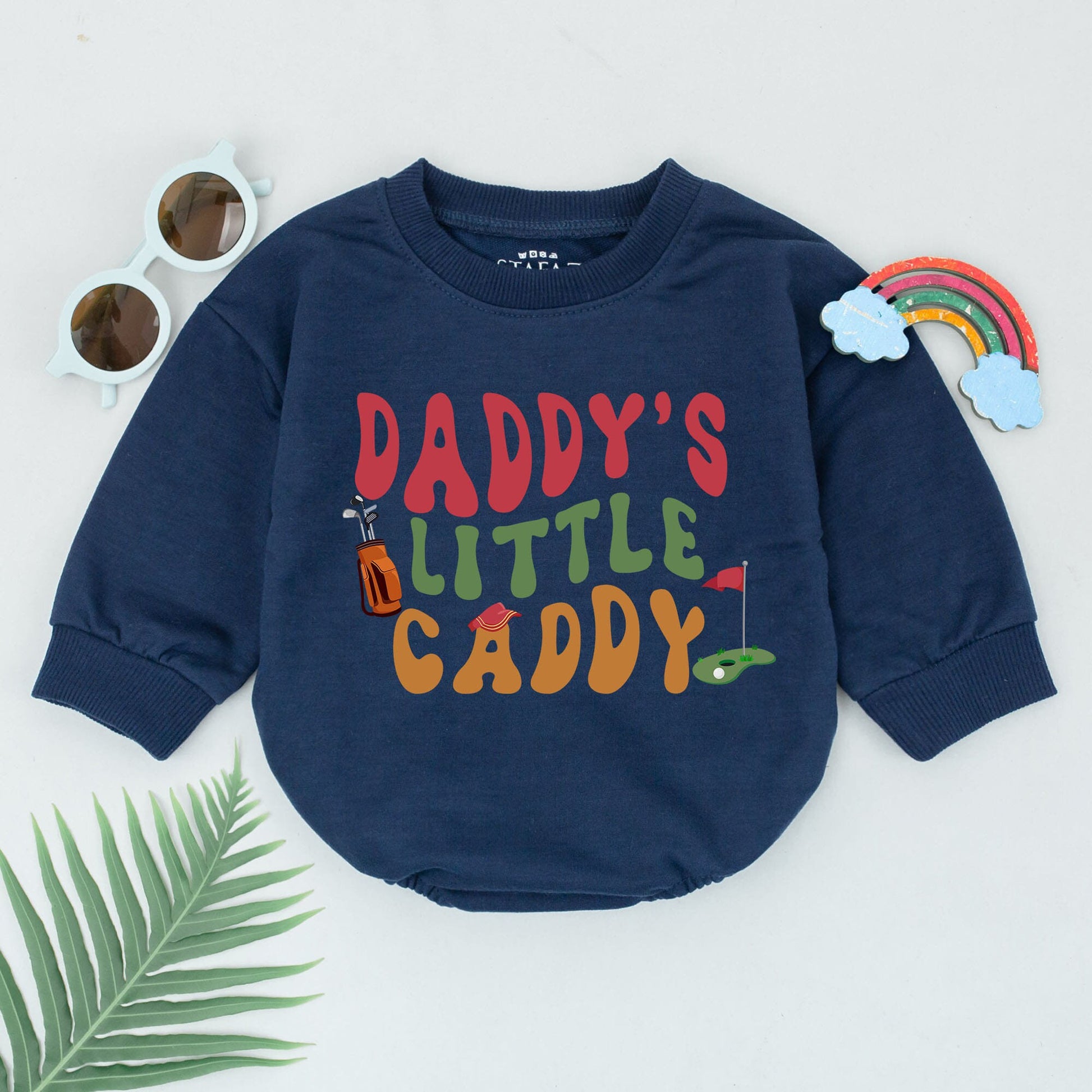 Newborn Baby Boy Golf Romper Bodysuit - Daddy's Little Caddy Outfit