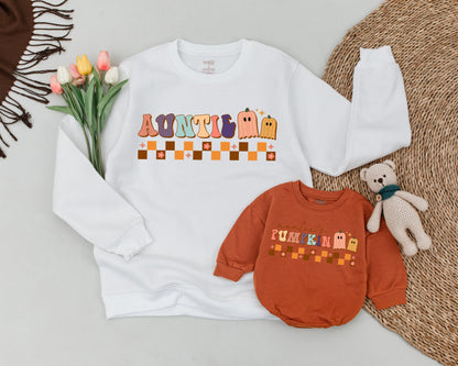 Auntie & Me Personalized Pumpkin Sweatshirt - Matching Fall Outfits