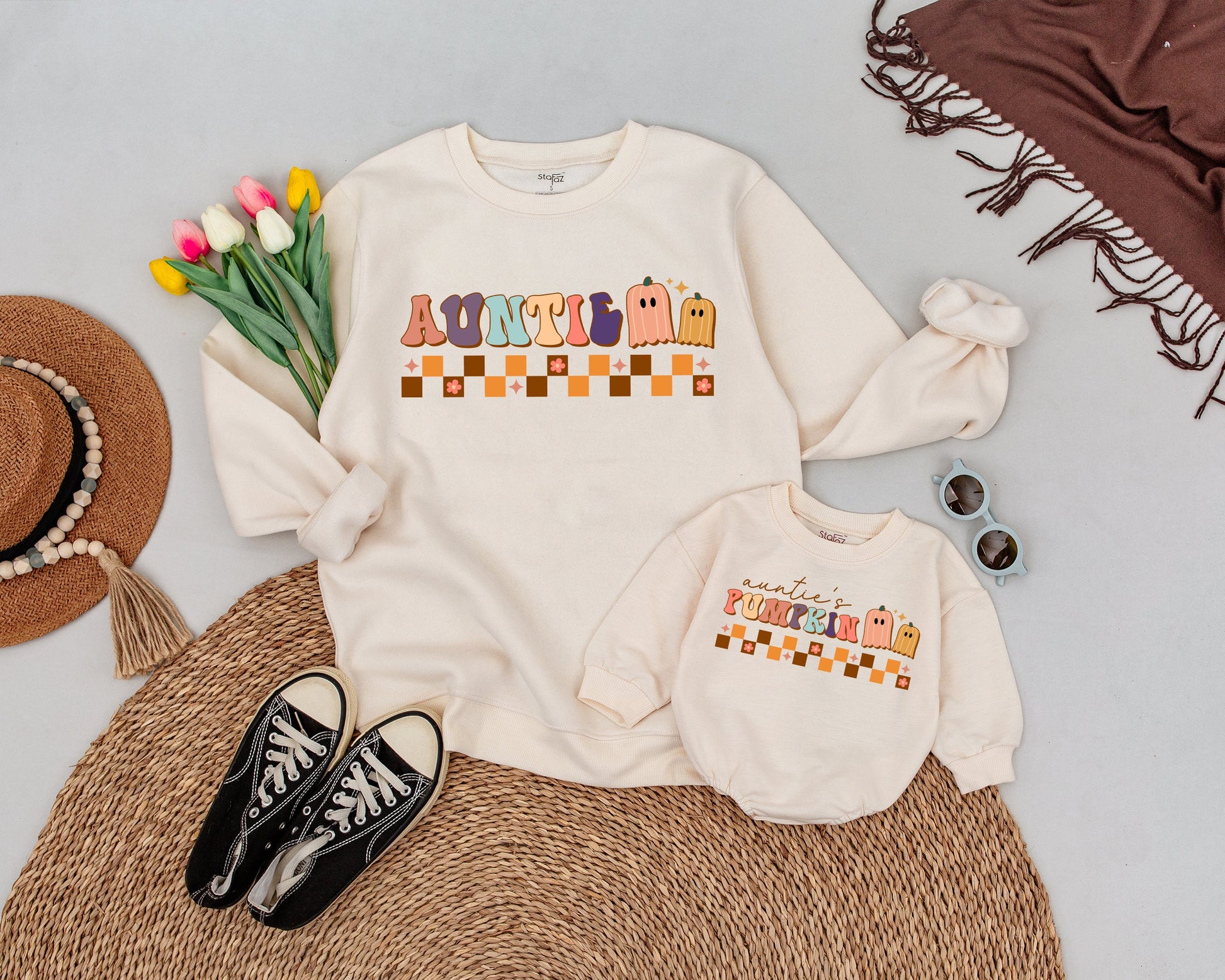 Auntie & Me Personalized Pumpkin Sweatshirt - Matching Fall Outfits