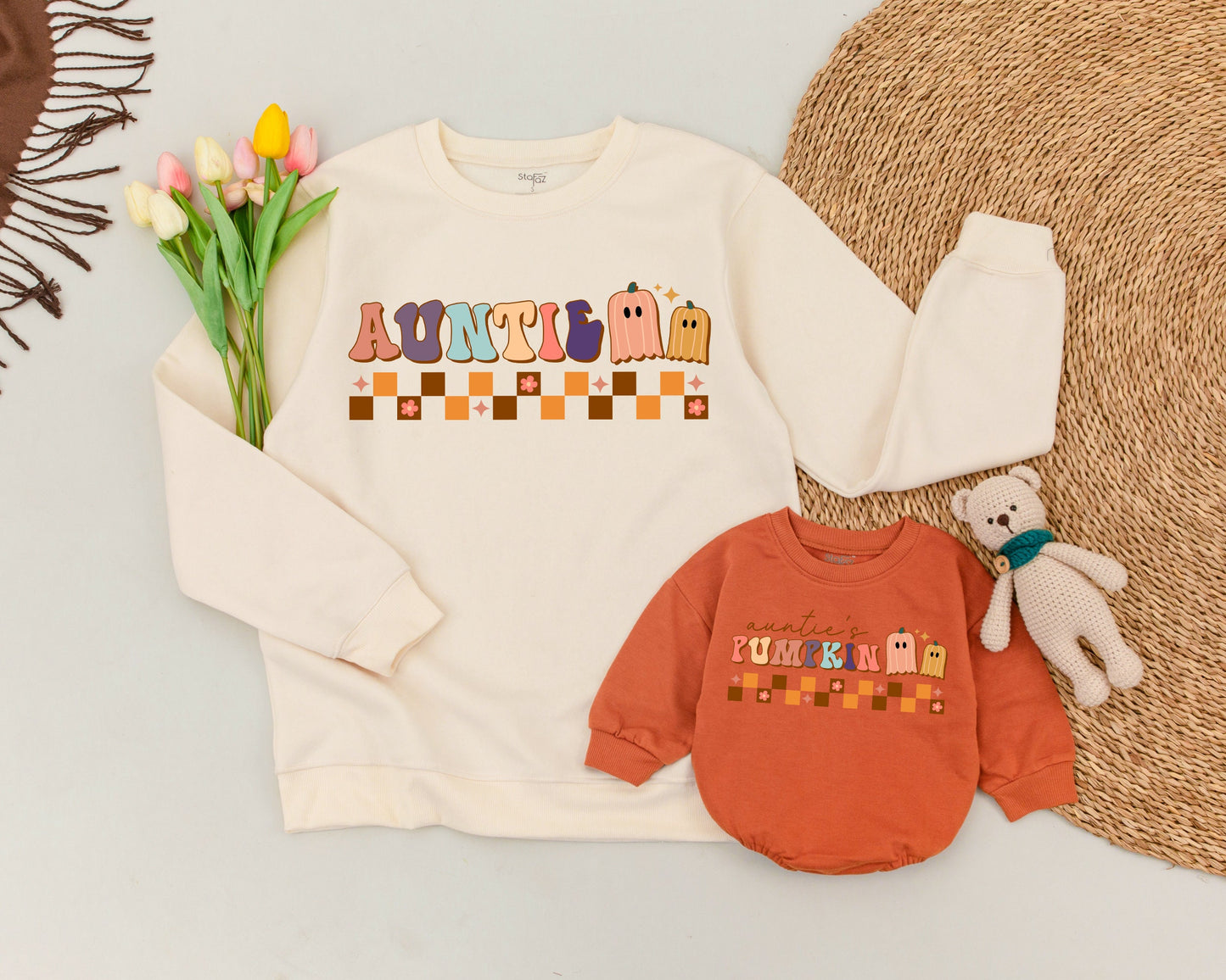 Auntie & Me Personalized Pumpkin Sweatshirt - Matching Fall Outfits