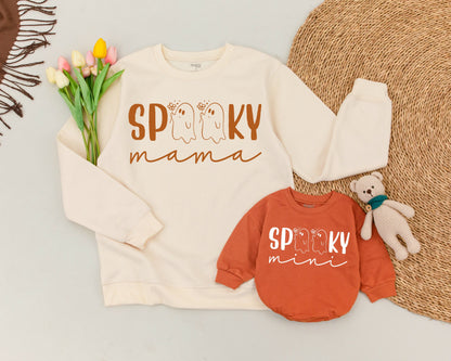 Matching Halloween Sweatshirts: Spooky Mama and Mini Fall Outfits