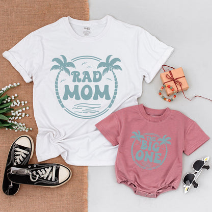 Rad Dad's Big One Birthday Outfit! Matching Surf Family Shirts, Ocean Waves 1st Birthday Boy Bodysuit, Catch a Wave Surfer Dad Tee, Family Fun 139