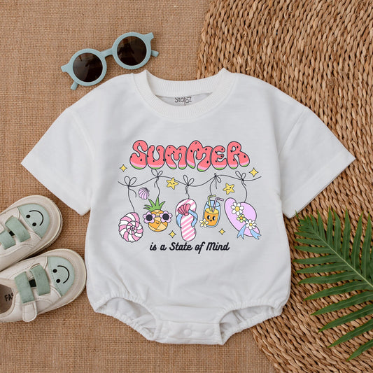 Summer Baby Girl Bubble Romper with Watermelon Letters Pineapple Flip Flops & Sun Hat Adorable Summer Outfit Baby Shower Gift