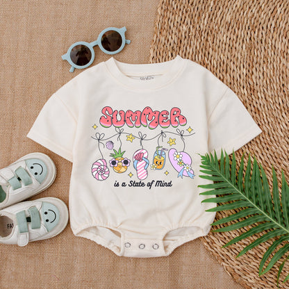 Summer Baby Girl Bubble Romper with Watermelon Letters Pineapple Flip Flops & Sun Hat Adorable Summer Outfit Baby Shower Gift