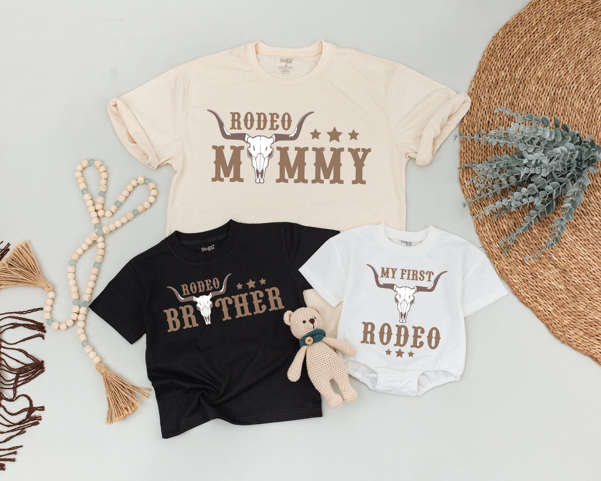 My First Rodeo Birthday Matching Family Tees Western Cowboy Cowgirl Outfit 1st Birthday Party Farm Theme Celebration Fun
