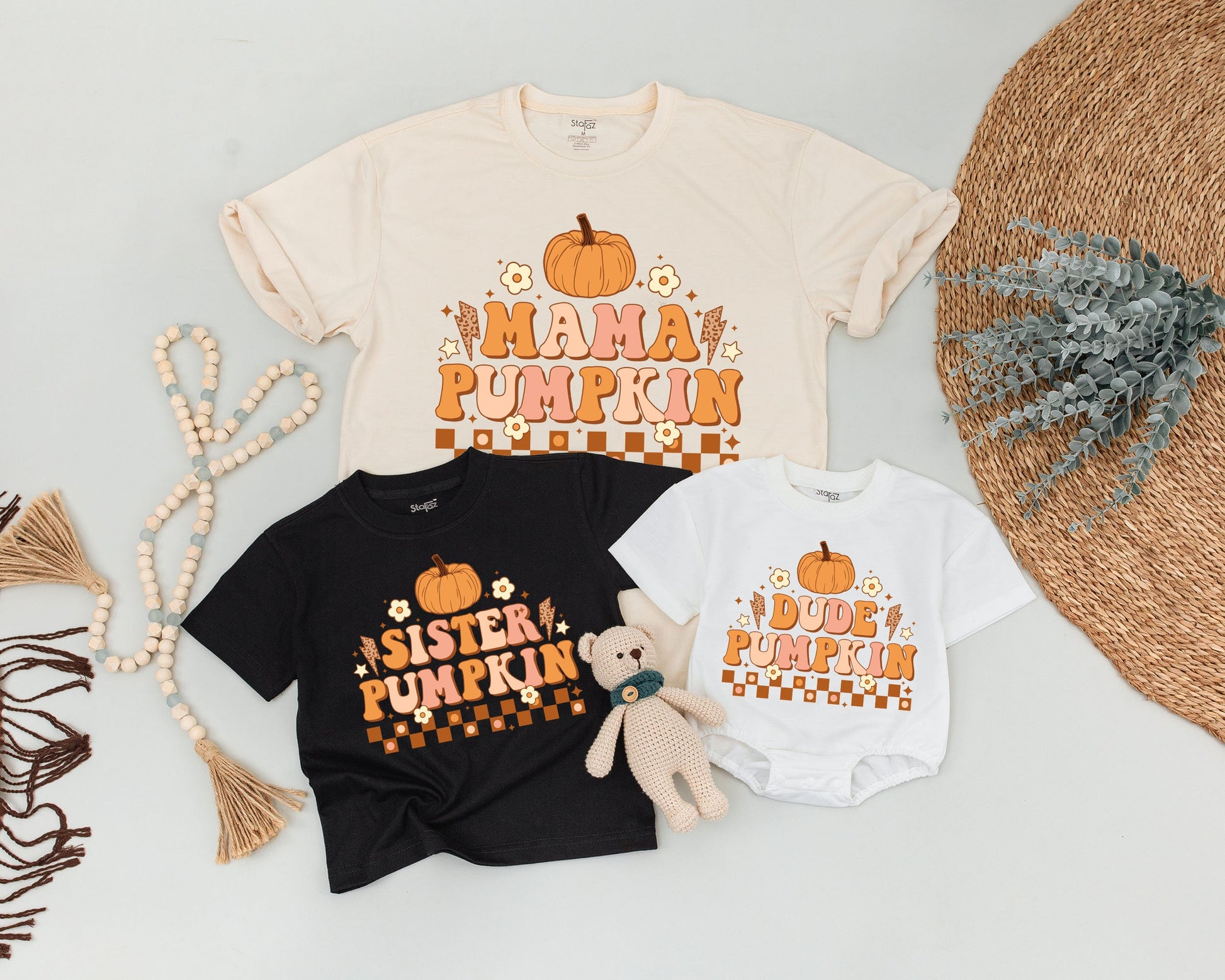 Matching Retro Pumpkin Family Shirts - Halloween & Fall Outfit