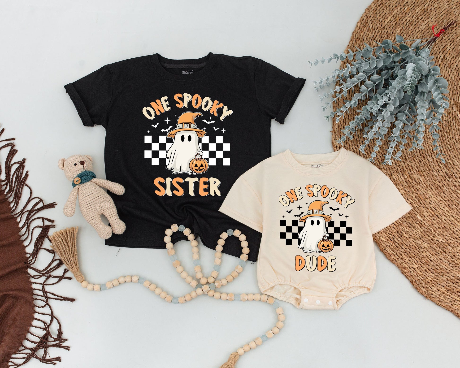 Spooky Dude Family Shirts: Retro Halloween & Fall Baby Outfits